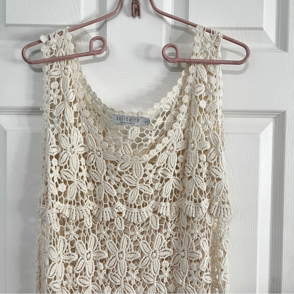 Cream lace overlay dress